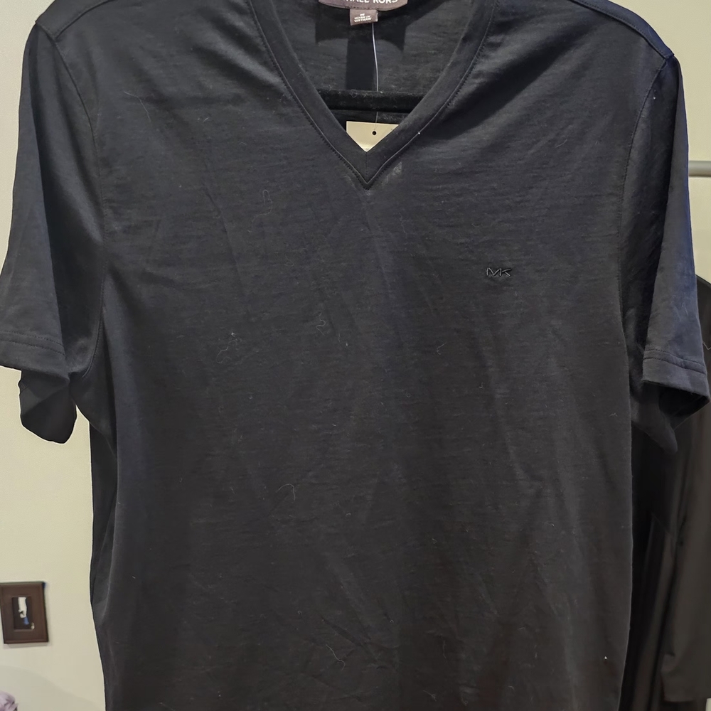 Michael Kors Black V-Neck Short Sleeve Tee
